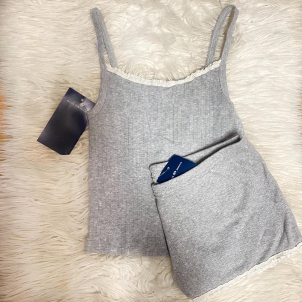 BNWT Brandy Melville Belle Gray Lace Set